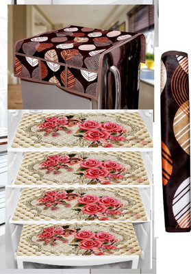Creadcraft Refrigerator  Cover(Width: 91 cm, Multicolor)