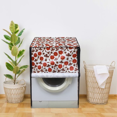 Glassiano Front Loading Washing Machine  Cover(Width: 60.96 cm, White, Orange)