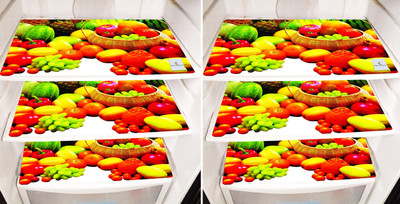 KUBER INDUSTRIES Fridge Mat(Width: 46 cm, Red & White)