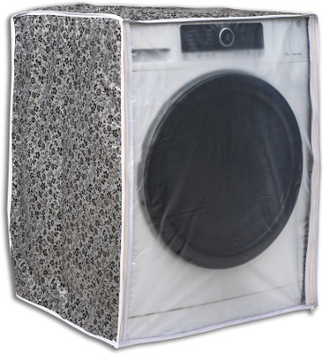 Classic Front Loading Washing Machine  Cover(Width: 63 cm, Black & Grey)
