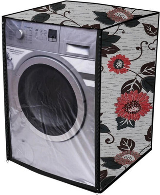 Nitasha Front Loading Washing Machine  Cover(Width: 61 cm, White, Maroon)