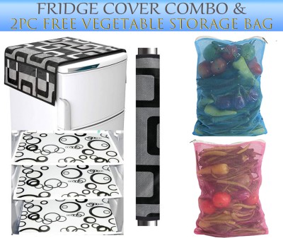 Comfort House Refrigerator  Cover(Width: 99 cm, Black, White)