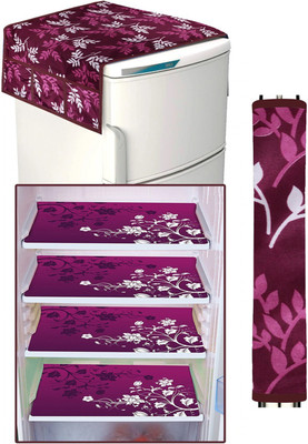 LooMantha Refrigerator  Cover(Width: 55 cm, Purple)