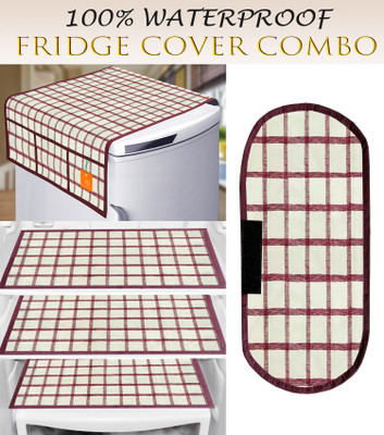 RELOOK INDUSTRIES Refrigerator  Cover(Width: 99 cm, Maroon)