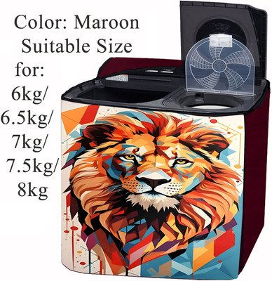 Declooms Semi-Automatic Washing Machine  Cover(Width: 84 cm, Maroon)