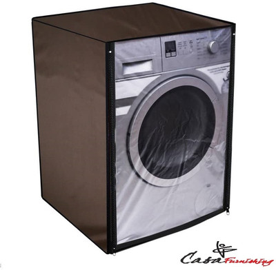 CASA FURNISHING Front Loading Washing Machine  Cover(Width: 66 cm, Brown)