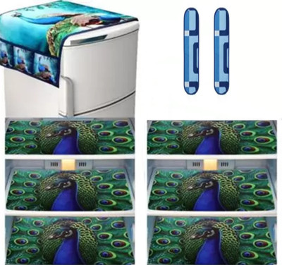 Crosmo Refrigerator  Cover(Width: 53 cm, Green)