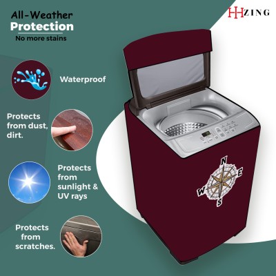 Hizing Top Loading Washing Machine  Cover(Width: 59 cm, Maroon, Silver)