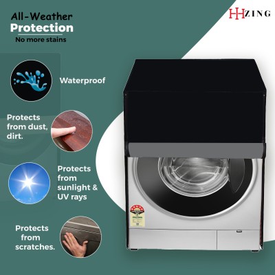 Hizing Front Loading Washing Machine  Cover(Width: 66 cm, Black)