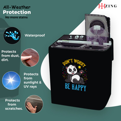 Hizing Semi-Automatic Washing Machine  Cover(Width: 90 cm, Black)