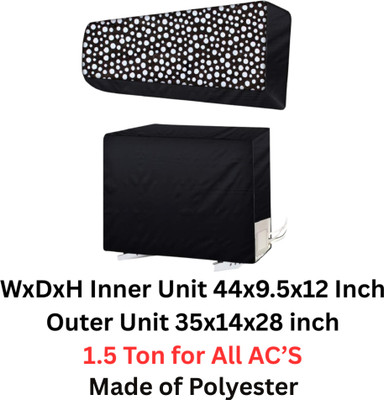 SBJCollections Air Conditioner  Cover(Width: 111 cm, Black::Clear)