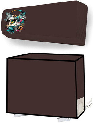 JM Homefurnishings Air Conditioner  Cover(Width: 35 cm, Brown)