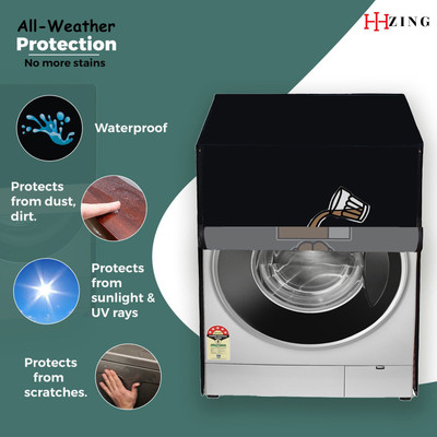 Hizing Front Loading Washing Machine  Cover(Width: 73 cm, Black, Brown)