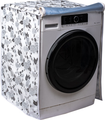 Vintage Pro Front Loading Washing Machine  Cover(Width: 63 cm, Half White & Grey)