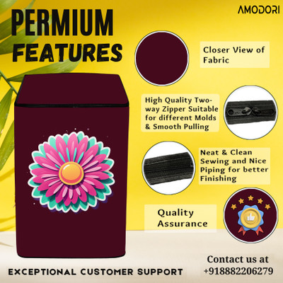Amodori Top Loading Washing Machine  Cover(Width: 46 cm, Maroon, Gold)