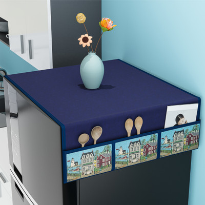 Heart Home Refrigerator  Cover(Width: 100 cm, Blue)