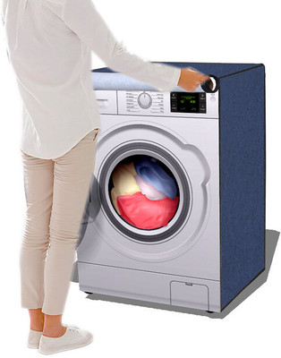 Rubieq Front Loading Washing Machine  Cover(Width: 69 cm, Blue)