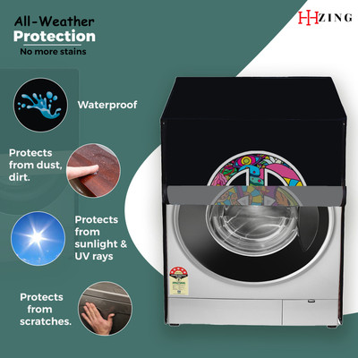Hizing Front Loading Washing Machine  Cover(Width: 65 cm, Black)