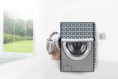 Shri shyam ji Front Loading Washing Machine  Cover(Width: 55 cm, Grey)