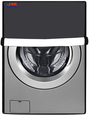 JM Homefurnishings Front Loading Washing Machine  Cover(Width: 67 cm, Grey, Plain)