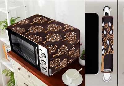 E-Retailer Microwave Oven  Cover(Width: 35 cm, Length-91cm) With utility Pockets and 1Pc Handle Cover (Brown, Pack of-2Pcs)