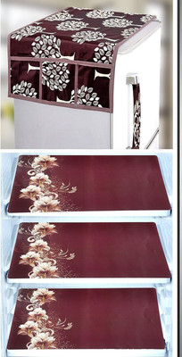RichBox Refrigerator  Cover(Width: 54 cm, BrownTree)