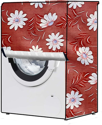 JM Homefurnishings Front Loading Washing Machine  Cover(Width: 64 cm, Red, White)