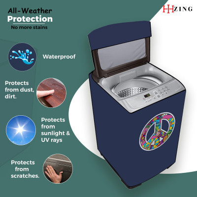 Hizing Top Loading Washing Machine  Cover(Width: 46 cm, Blue, Purple)