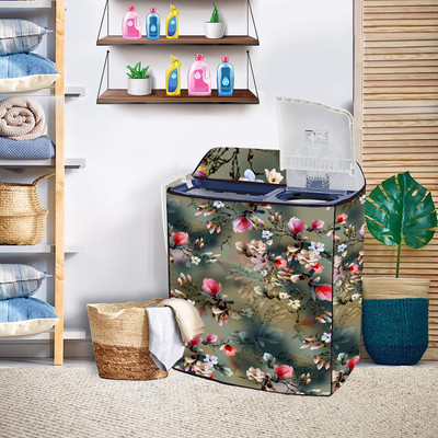 NISH CRAFT Semi-Automatic Washing Machine  Cover(Width: 72 cm, OLD GREEN)