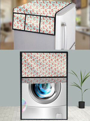 JM Homefurnishings Front Loading Washing Machine  Cover(Width: 73 cm, Orange, White)