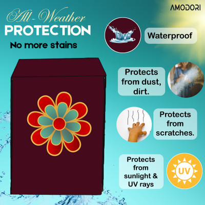 Amodori Front Loading Washing Machine  Cover(Width: 70 cm, Maroon, Red)