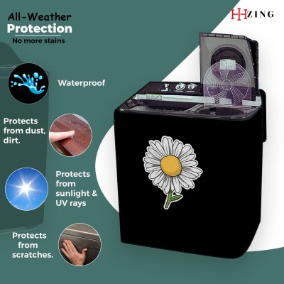 Hizing Semi-Automatic Washing Machine  Cover(Width: 81 cm, Black, Yellow)