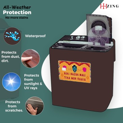 Hizing Semi-Automatic Washing Machine  Cover(Width: 76 cm, Brown, Orange)