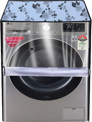 Homeify Front Loading Washing Machine  Cover(Width: 63 cm, Silver, Black)