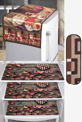Crosmo Refrigerator  Cover(Width: 99 cm, Brown)