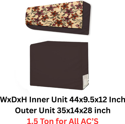 SEAHAVEN Air Conditioner  Cover(Width: 111 cm, Brown, Cream)
