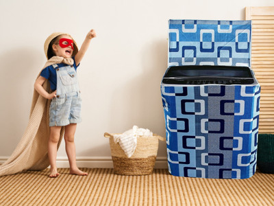REVEXO Top Loading Washing Machine  Cover(Width: 55 cm, Blue)