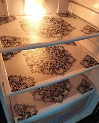 LooMantha Fridge Mat(Width: 30 cm, White, Black)