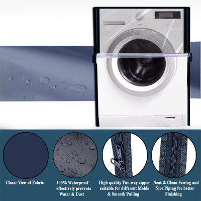 Delideal Front Loading Washing Machine  Cover(Width: 64 cm, Blue)