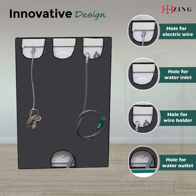Hizing Front Loading Washing Machine  Cover(Width: 61 cm, Grey, Red)