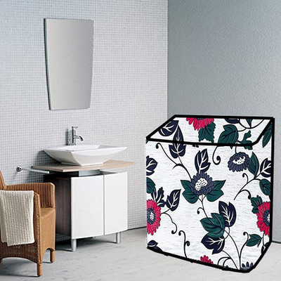 JM Homefurnishings Top Loading Washing Machine  Cover(Width: 53 cm, Blue, White)