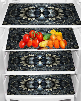 SANRAKSSHAN Fridge Mat(Width: 32 cm, Multicolor, Transparent)