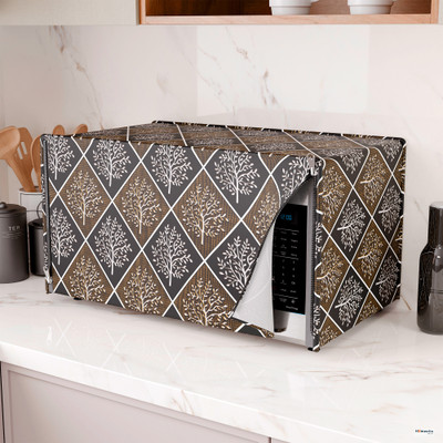 HOMESTIC Microwave Oven  Cover(Width: 53 cm, Black & Brown)