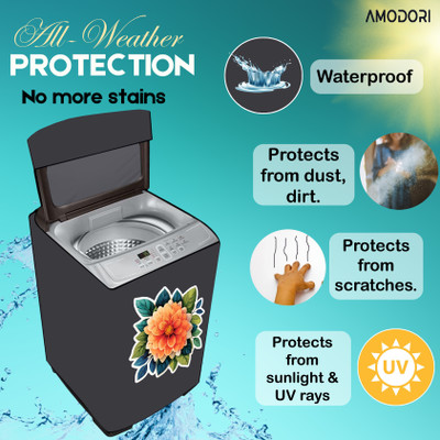 Amodori Top Loading Washing Machine  Cover(Width: 49 cm, Grey, Orange)