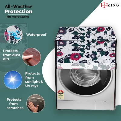 Hizing Front Loading Washing Machine  Cover(Width: 75 cm, Silver, Pink)