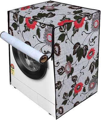 MVNK Group Front Loading Washing Machine  Cover(Width: 61 cm, Grey Red Floral)