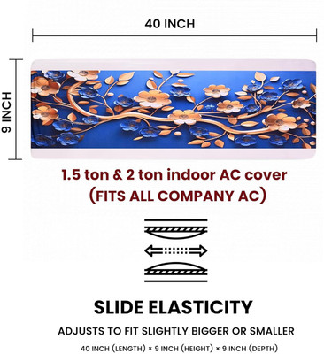 Aadvay and Advika Air Conditioner  Cover(Width: 101.6 cm, Multicolor::Gold)