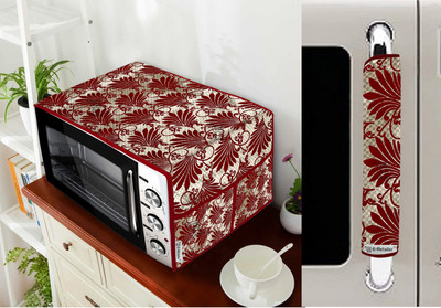 E-Retailer Microwave Oven  Cover(Width: 35 cm, Length-91cm) With utility Pockets and 1Pc Handle Cover (Maroon, Pack of-2Pcs)