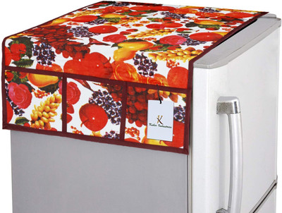 KUBER INDUSTRIES Refrigerator  Cover(Width: 56 cm, White & Maroon)