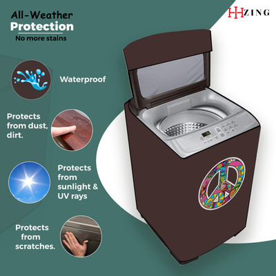 Hizing Top Loading Washing Machine  Cover(Width: 43 cm, Brown)